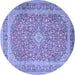 Round Persian Blue Traditional Rug, tr2993blu