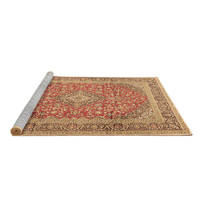 Sideview of Machine Washable Persian Brown Traditional Rug, wshtr2993brn