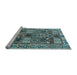 Sideview of Machine Washable Persian Light Blue Traditional Rug, wshtr2994lblu