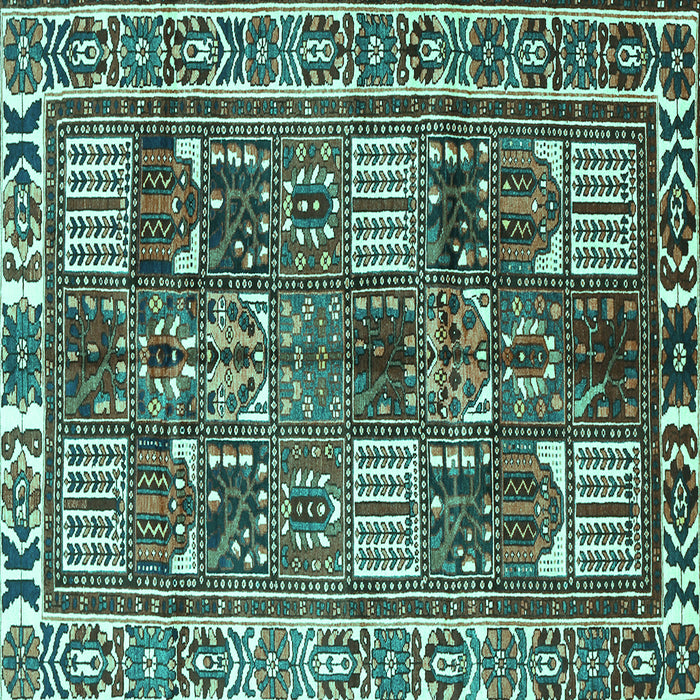 Square Machine Washable Persian Turquoise Traditional Area Rugs, wshtr2994turq