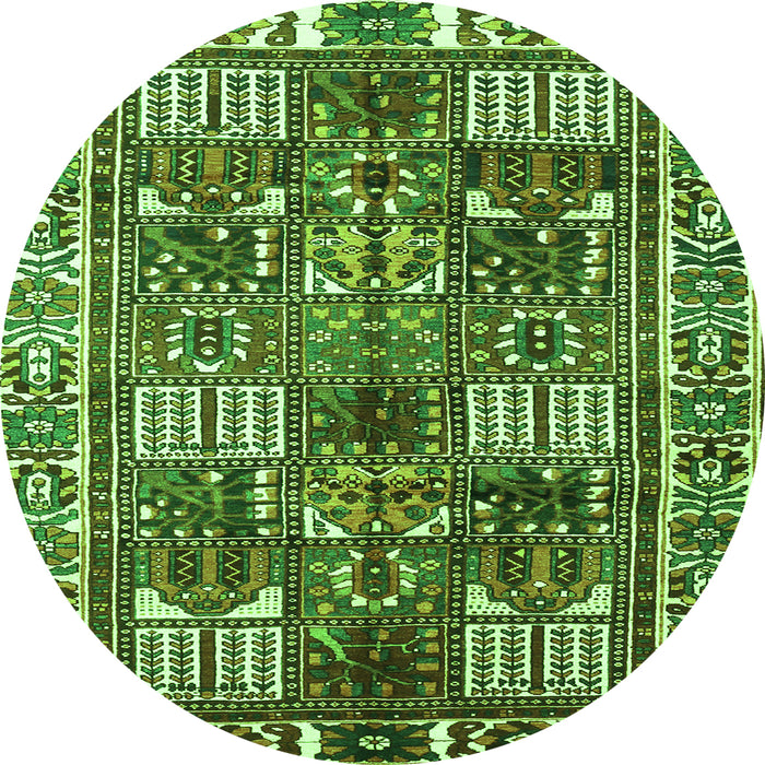 Square Persian Green Traditional Rug, tr2994grn