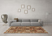 Machine Washable Persian Brown Traditional Rug in a Living Room,, wshtr2994brn