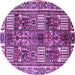 Round Persian Purple Traditional Rug, tr2994pur