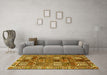 Machine Washable Persian Yellow Traditional Rug in a Living Room, wshtr2994yw