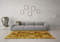 Machine Washable Persian Yellow Traditional Rug, wshtr2994yw