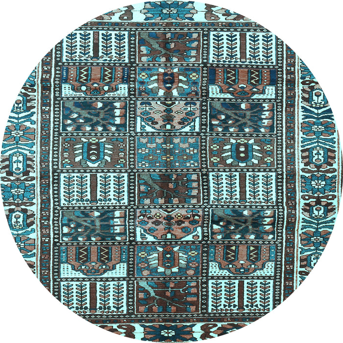 Round Persian Light Blue Traditional Rug, tr2994lblu