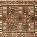 Square Machine Washable Persian Brown Traditional Rug, wshtr2994brn