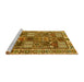 Sideview of Machine Washable Persian Yellow Traditional Rug, wshtr2994yw