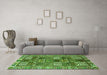 Machine Washable Persian Green Traditional Area Rugs in a Living Room,, wshtr2994grn