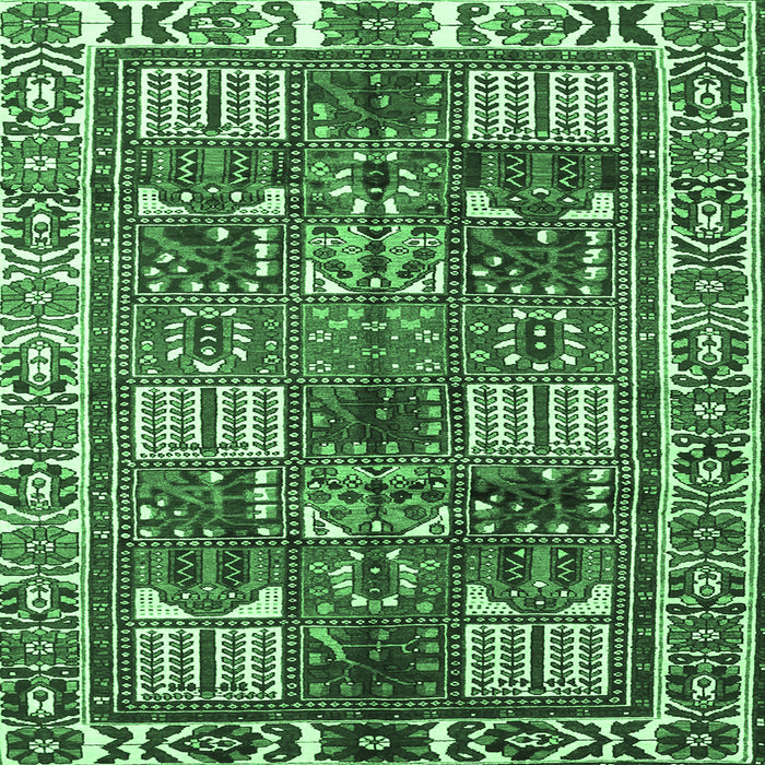 Square Persian Emerald Green Traditional Rug, tr2994emgrn