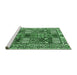 Sideview of Machine Washable Persian Emerald Green Traditional Area Rugs, wshtr2994emgrn