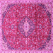 Square Medallion Pink Traditional Rug, tr2995pnk