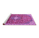 Sideview of Machine Washable Medallion Purple Traditional Area Rugs, wshtr2995pur