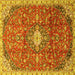 Square Medallion Yellow Traditional Rug, tr2995yw