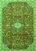 Serging Thickness of Machine Washable Medallion Green Traditional Area Rugs, wshtr2995grn