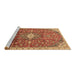 Sideview of Machine Washable Medallion Brown Traditional Rug, wshtr2995brn