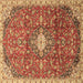 Square Medallion Brown Traditional Rug, tr2995brn