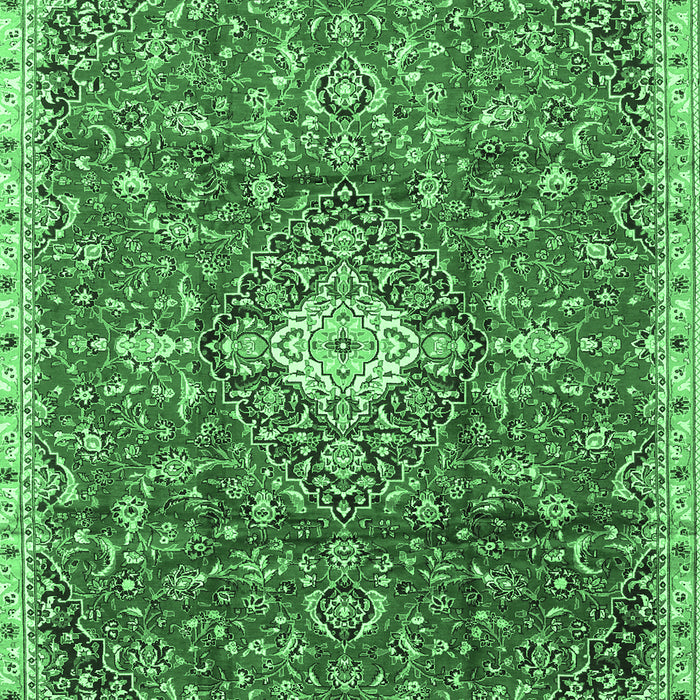 Medallion Emerald Green Traditional Rug, tr2995emgrn