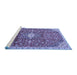 Sideview of Machine Washable Medallion Blue Traditional Rug, wshtr2995blu