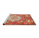 Sideview of Machine Washable Traditional Sand Brown Rug, wshtr2996