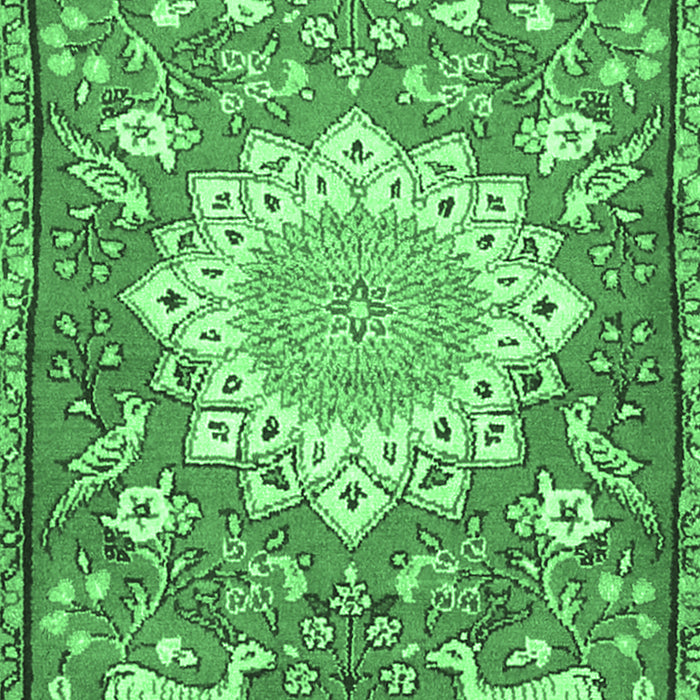 Machine Washable Animal Emerald Green Traditional Area Rugs, wshtr2996emgrn