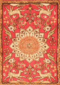 Animal Orange Traditional Rug, tr2996org