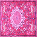 Square Animal Pink Traditional Rug, tr2996pnk