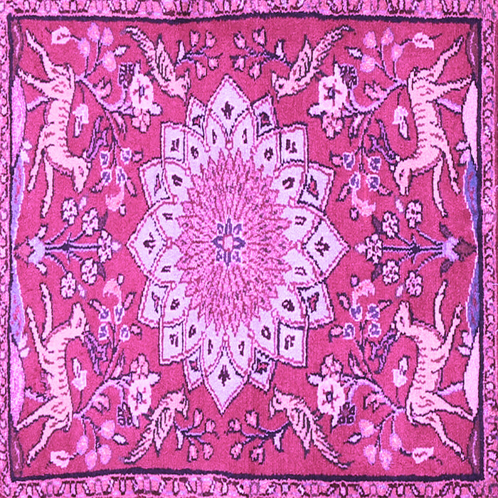 Square Machine Washable Animal Purple Traditional Area Rugs, wshtr2996pur
