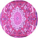 Round Animal Purple Traditional Rug, tr2996pur