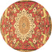 Round Animal Brown Traditional Rug, tr2996brn