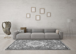 Machine Washable Animal Gray Traditional Rug in a Living Room,, wshtr2996gry