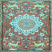 Square Animal Light Blue Traditional Rug, tr2996lblu