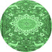 Round Animal Emerald Green Traditional Rug, tr2996emgrn