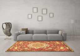 Machine Washable Animal Brown Traditional Rug in a Living Room,, wshtr2996brn