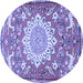 Round Animal Blue Traditional Rug, tr2996blu