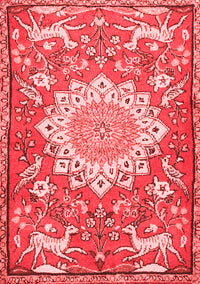 Animal Red Traditional Rug, tr2996red