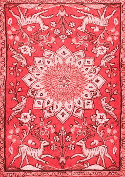 Animal Red Traditional Area Rugs