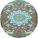 Round Animal Light Blue Traditional Rug, tr2996lblu