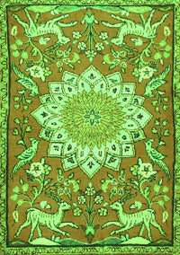 Animal Green Traditional Rug, tr2996grn