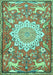 Animal Turquoise Traditional Rug, tr2996turq