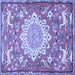 Square Animal Blue Traditional Rug, tr2996blu