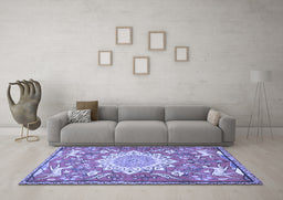 Machine Washable Animal Blue Traditional Rug in a Living Room, wshtr2996blu