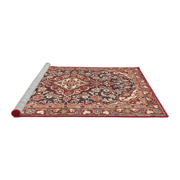 Sideview of Machine Washable Traditional Fire Brick Red Rug, wshtr2997