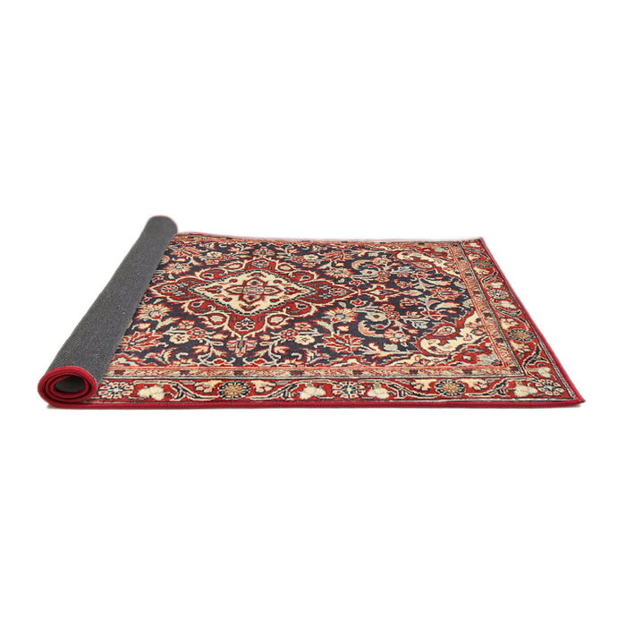 Sideview of Traditional Fire Brick Red Medallion Rug, tr2997