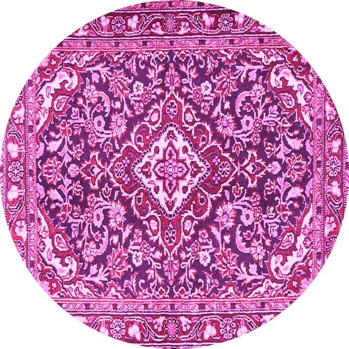 Round Medallion Pink Traditional Rug, tr2997pnk