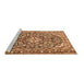 Sideview of Machine Washable Medallion Brown Traditional Rug, wshtr2997brn