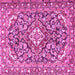 Square Medallion Pink Traditional Rug, tr2997pnk