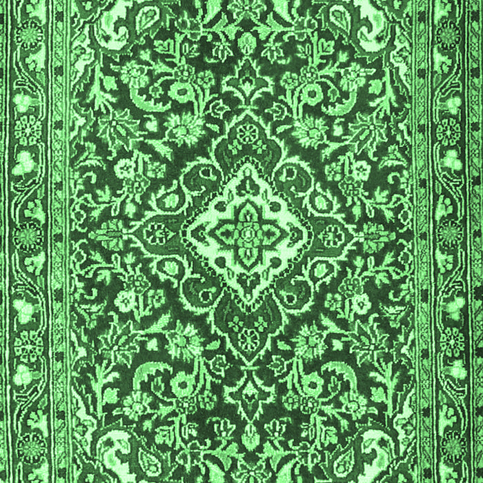 Medallion Emerald Green Traditional Rug, tr2997emgrn