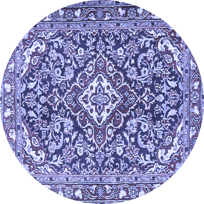 Round Medallion Blue Traditional Rug, tr2997blu