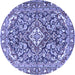 Round Medallion Blue Traditional Rug, tr2997blu